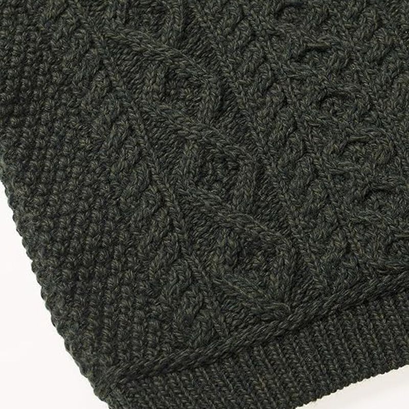 Kid's Zip Neck Aran 100% Merino Wool Sweater